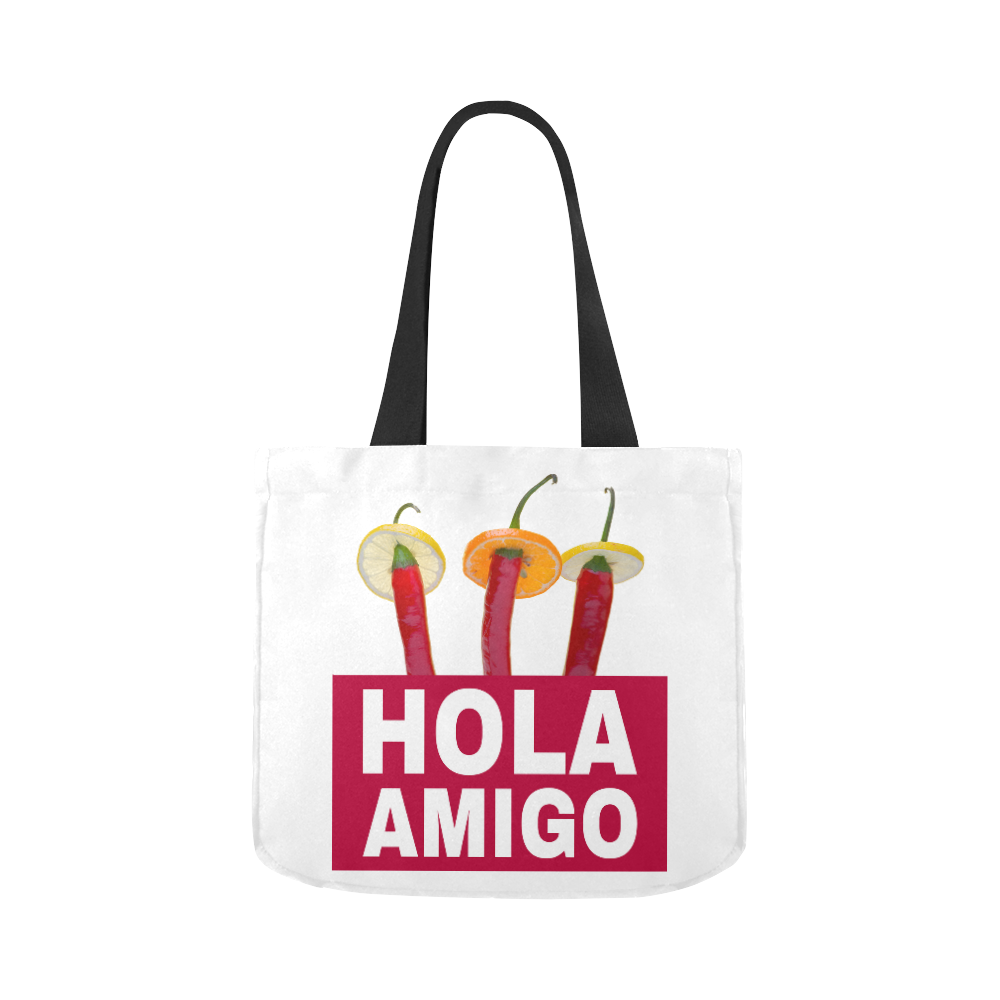 Hola Amigo Three Red Chili Peppers Friend Funny Canvas Tote Bag 02 Model 1603 (Two sides)