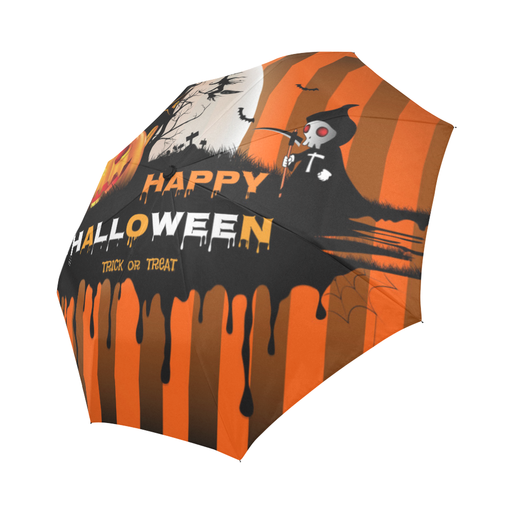 家居Halloween pumpkin and the moon Auto-Foldable Umbrella (Model U04)
