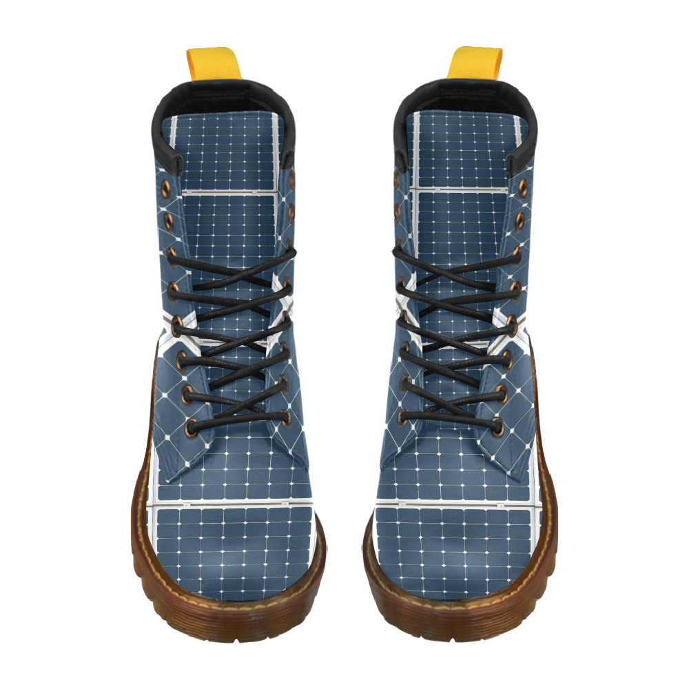 Solar Technology Power Panel Battery Energy Cell High Grade PU Leather Martin Boots For Men Model 402H