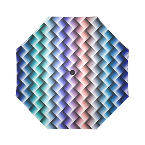 家居3d square mosaic pattern Auto-Foldable Umbrella (Model U04)