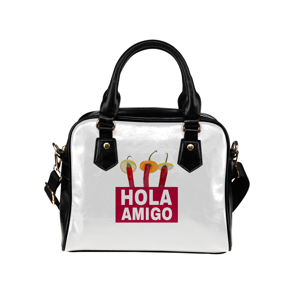 Hola Amigo Three Red Chili Peppers Friend Funny Shoulder Handbag (Model 1634)