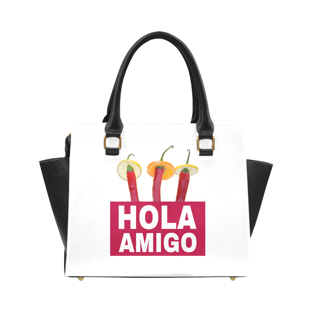 Hola Amigo Three Red Chili Peppers Friend Funny Classic Shoulder Handbag (Model 1653)