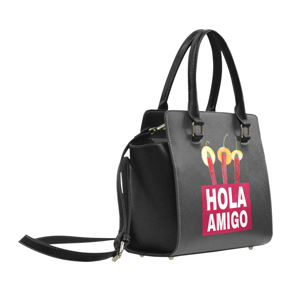 Hola Amigo Three Red Chili Peppers Friend Funny Classic Shoulder Handbag (Model 1653)