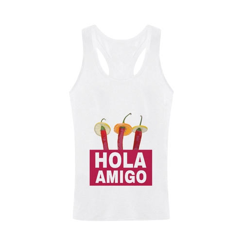 Hola Amigo Three Red Chili Peppers Friend Funny Men's I-shaped Tank Top (Model T32)