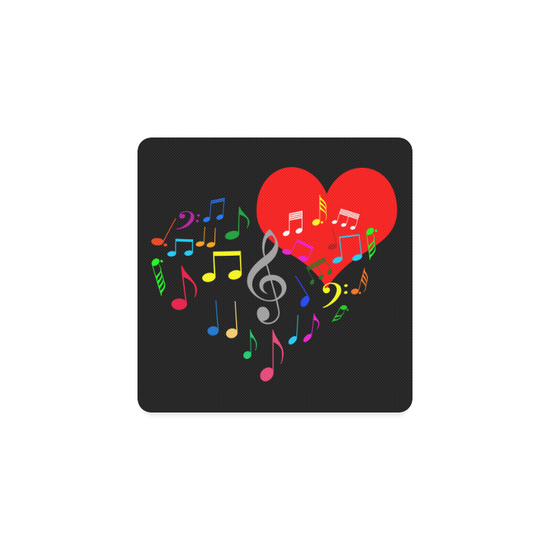 Singing Heart Red Song Color Music Love Romantic Square Coaster