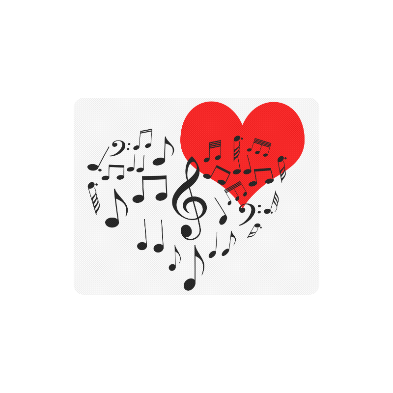 Singing Heart Red Song Black Music Love Romantic Rectangle Mousepad