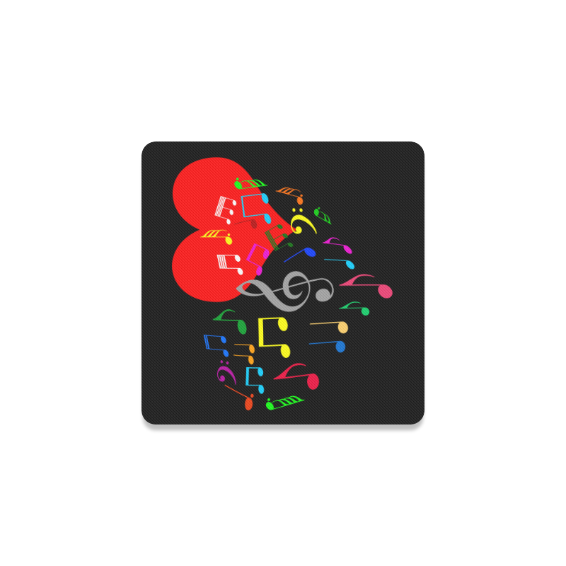 Singing Heart Red Song Color Music Love Romantic Square Coaster