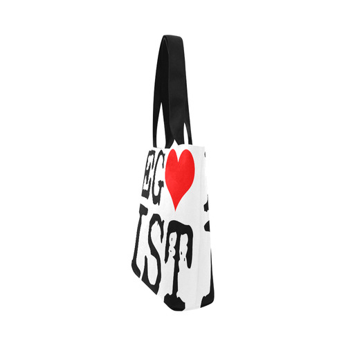 Egoist Red Heart Black Funny Cool Laugh Chic Canvas Tote Bag (Model 1657)