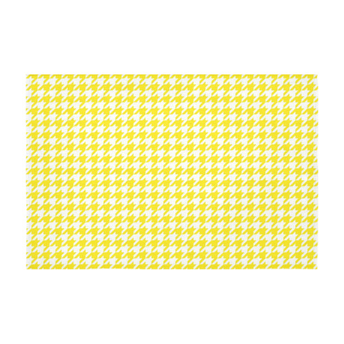 Friendly Houndstooth Pattern,yellow by FeelGood Cotton Linen Tablecloth 60" x 90"