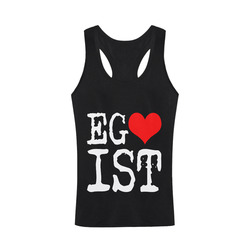 Egoist Red Heart White Funny Cool Laugh Chic Men's I-shaped Tank Top (Model T32)