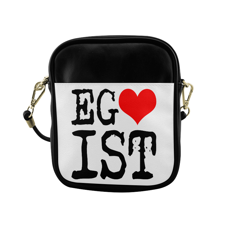 Egoist Red Heart Black Funny Cool Laugh Chic Sling Bag (Model 1627)