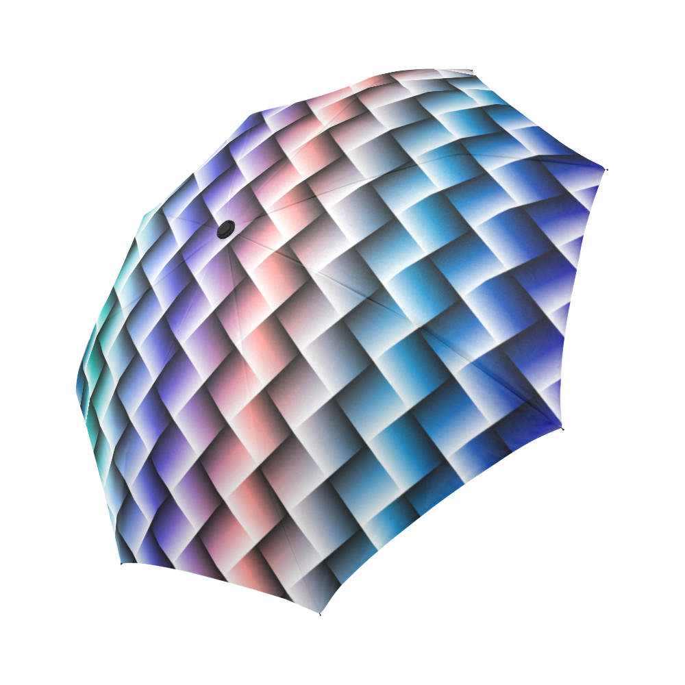家居3d square mosaic pattern Auto-Foldable Umbrella (Model U04)