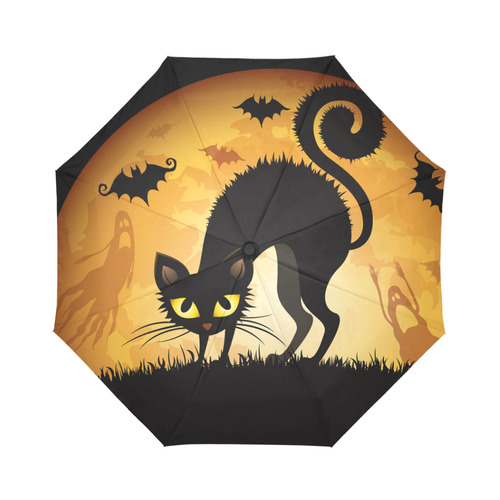 家居Halloween-Cat-Art Auto-Foldable Umbrella (Model U04)