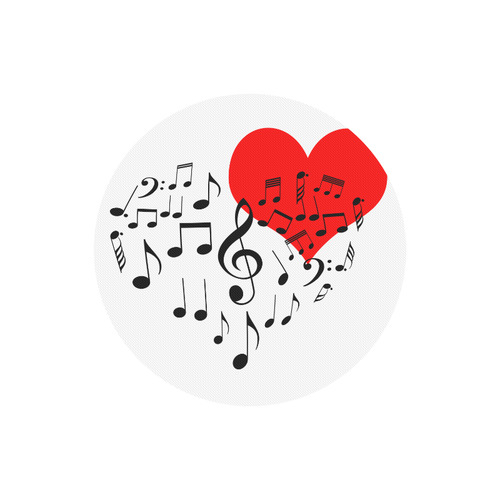 Singing Heart Red Song Black Music Love Romantic Round Mousepad