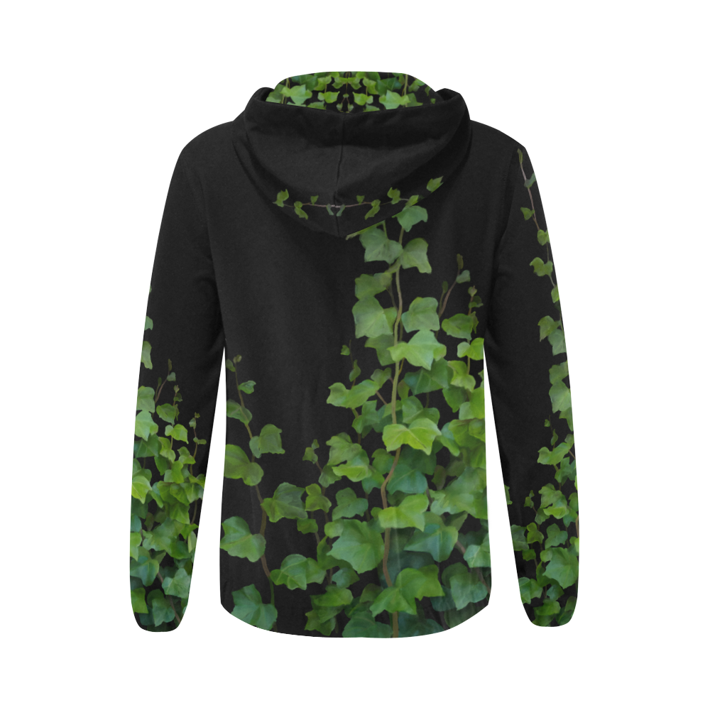 Vines, climbing plant watercolor All Over Print Full Zip Hoodie for Women (Model H14)