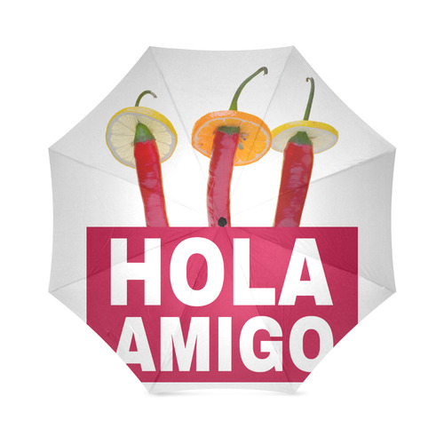 Hola Amigo Three Red Chili Peppers Friend Funny Foldable Umbrella (Model U01)