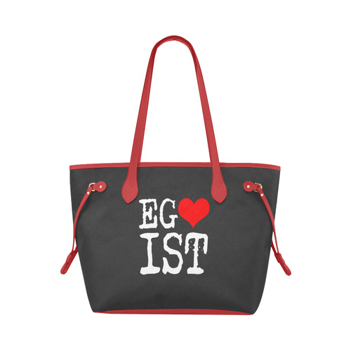 Egoist Red Heart White Funny Cool Laugh Chic Clover Canvas Tote Bag (Model 1661)