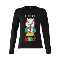 It Bear I Love Kids Sunny Women's T-shirt (long-sleeve) (Model T07)