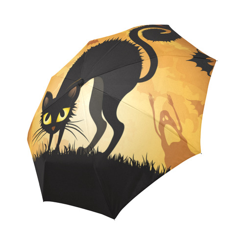 家居Halloween-Cat-Art Auto-Foldable Umbrella (Model U04)