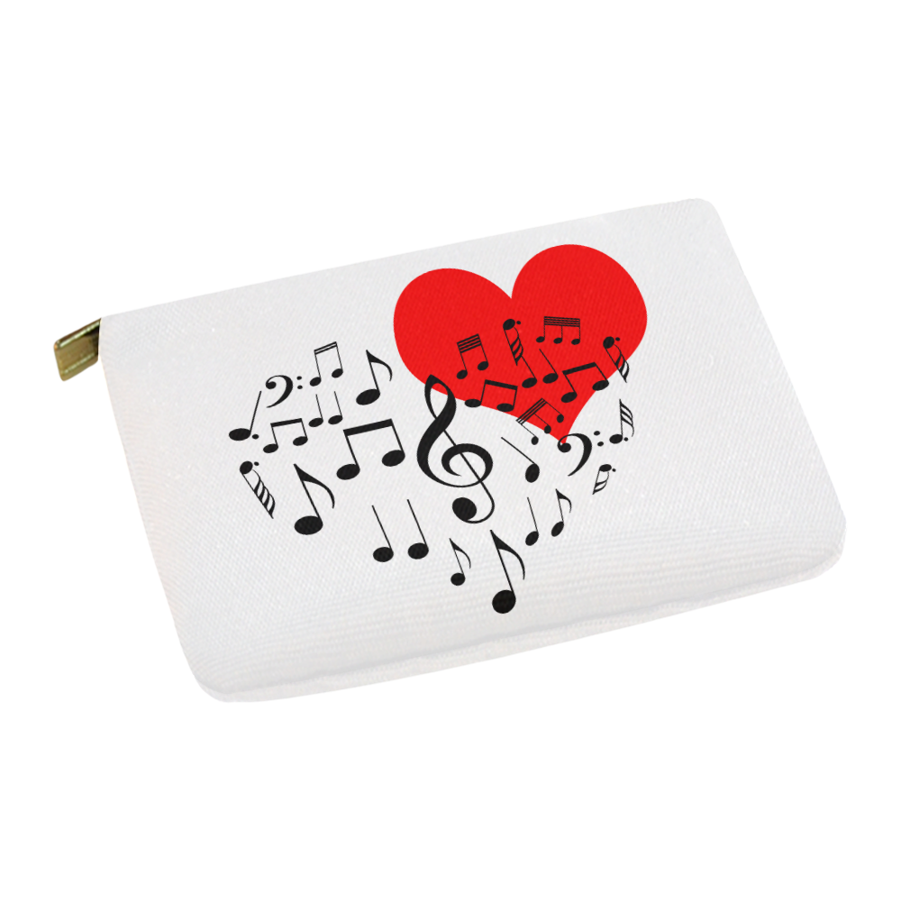 Singing Heart Red Song Black Music Love Romantic Carry-All Pouch 12.5''x8.5''