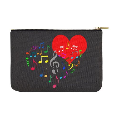 Singing Heart Red Song Color Music Love Romantic Carry-All Pouch 12.5''x8.5''