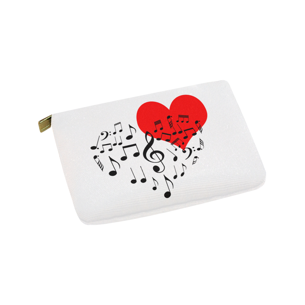 Singing Heart Red Song Black Music Love Romantic Carry-All Pouch 9.5''x6''