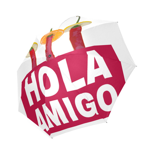 Hola Amigo Three Red Chili Peppers Friend Funny Foldable Umbrella (Model U01)