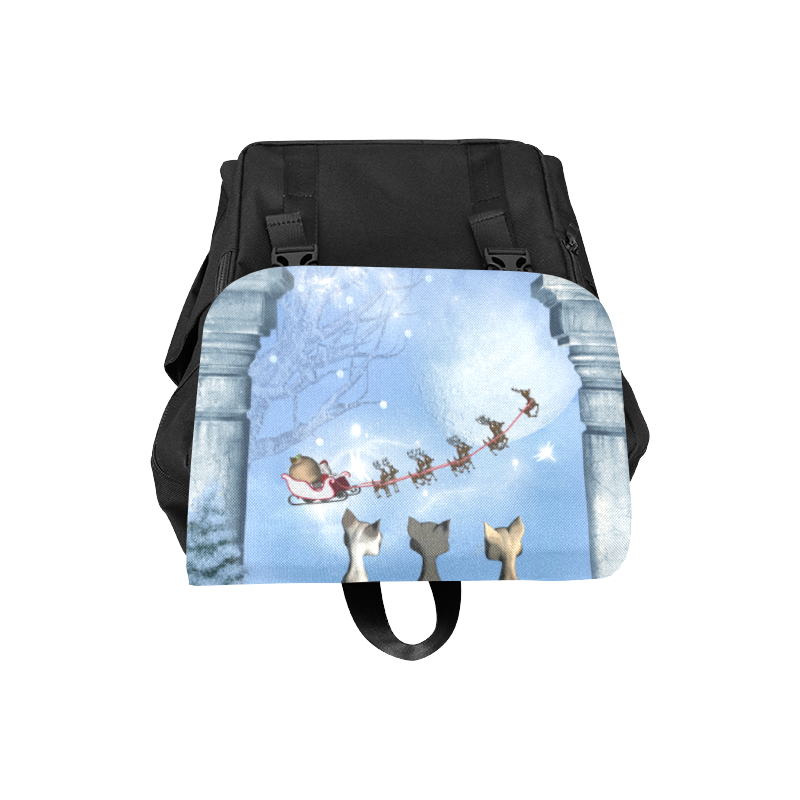 Christmas, cute cats and Santa Claus Casual Shoulders Backpack (Model 1623)
