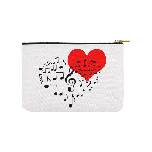 Singing Heart Red Song Black Music Love Romantic Carry-All Pouch 9.5''x6''