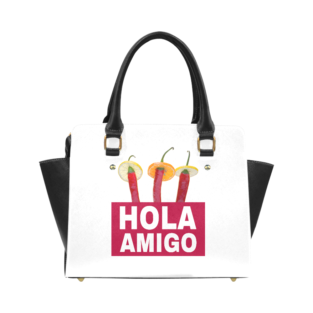 Hola Amigo Three Red Chili Peppers Friend Funny Classic Shoulder Handbag (Model 1653)