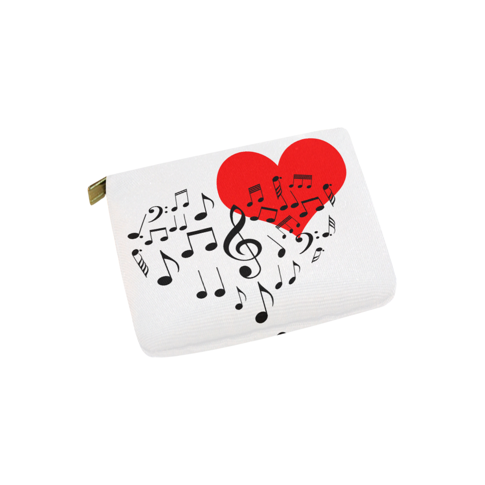 Singing Heart Red Song Black Music Love Romantic Carry-All Pouch 6''x5''