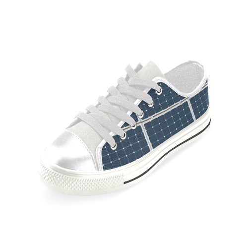Solar Technology Power Panel Battery Photovoltaic Low Top Canvas Shoes for Kid (Model 018)