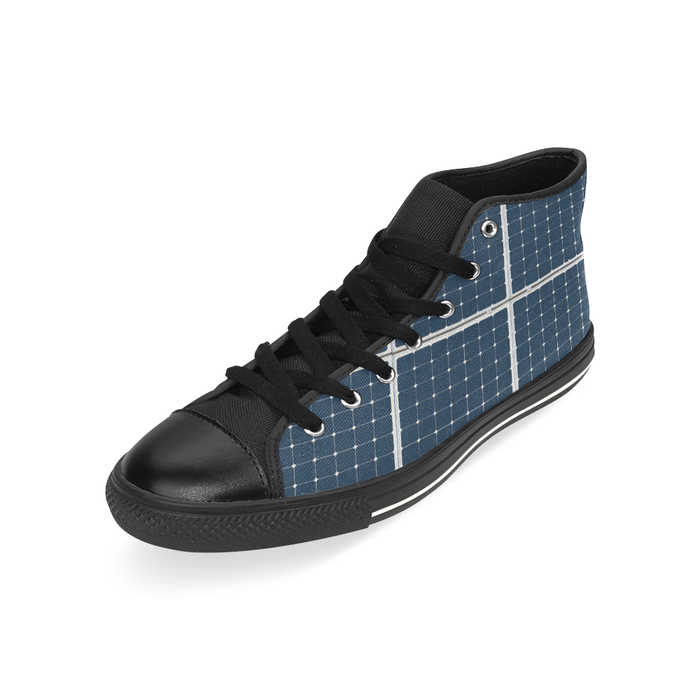 Solar Technology Power Panel Battery Photovoltaic High Top Canvas Shoes for Kid (Model 017)