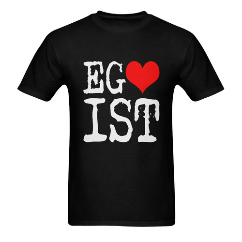 Egoist Red Heart White Funny Cool Laugh Chic Sunny Men's T- shirt (Model T06)