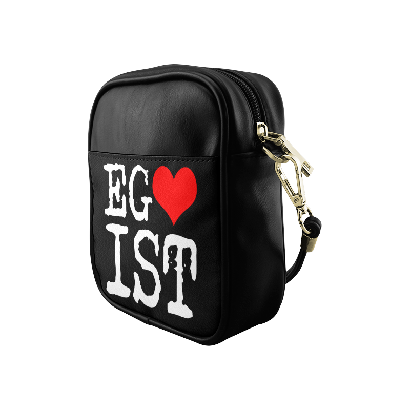 Egoist Red Heart White Funny Cool Laugh Chic Sling Bag (Model 1627)