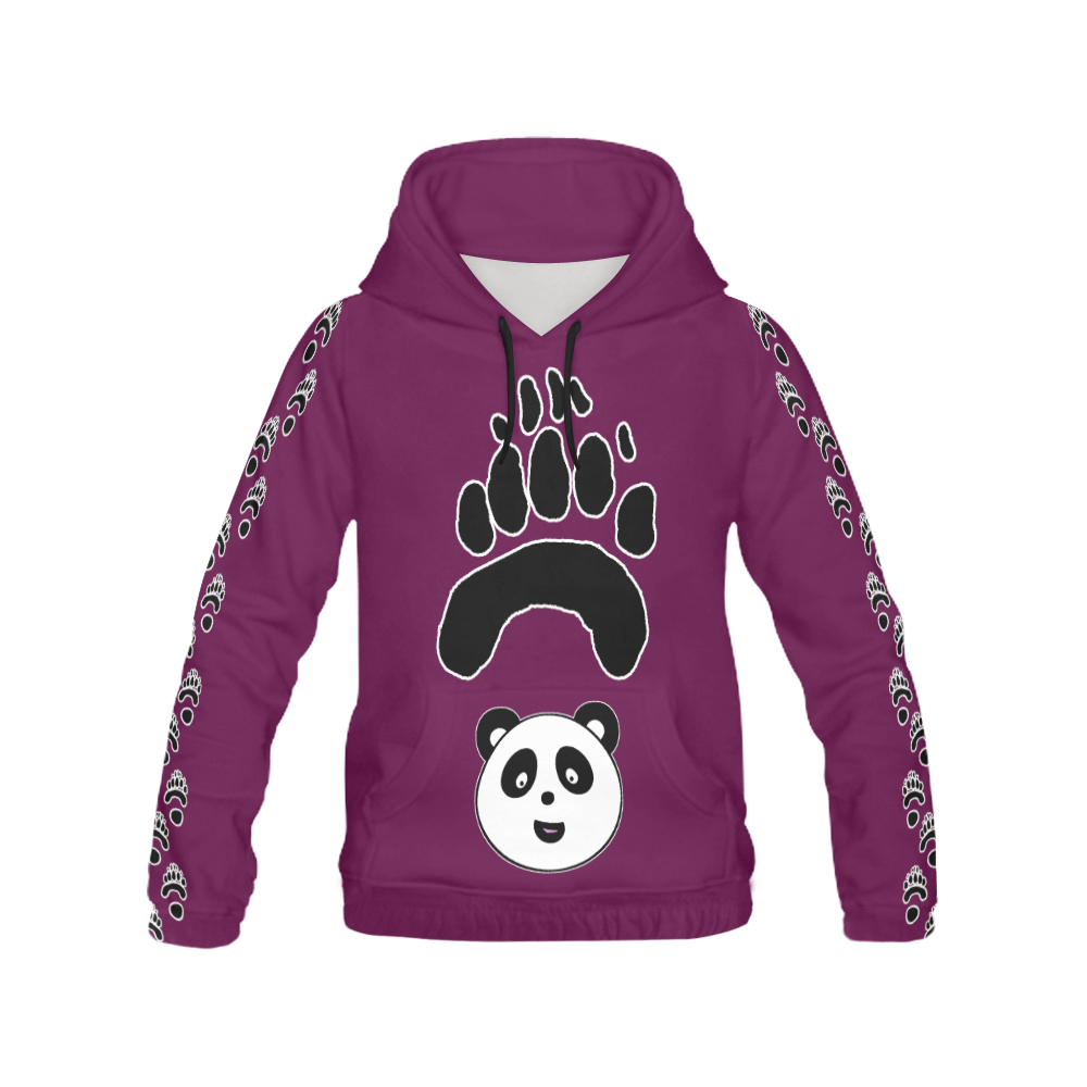 Panda Paw All Over Print Hoodie for Women (USA Size) (Model H13)