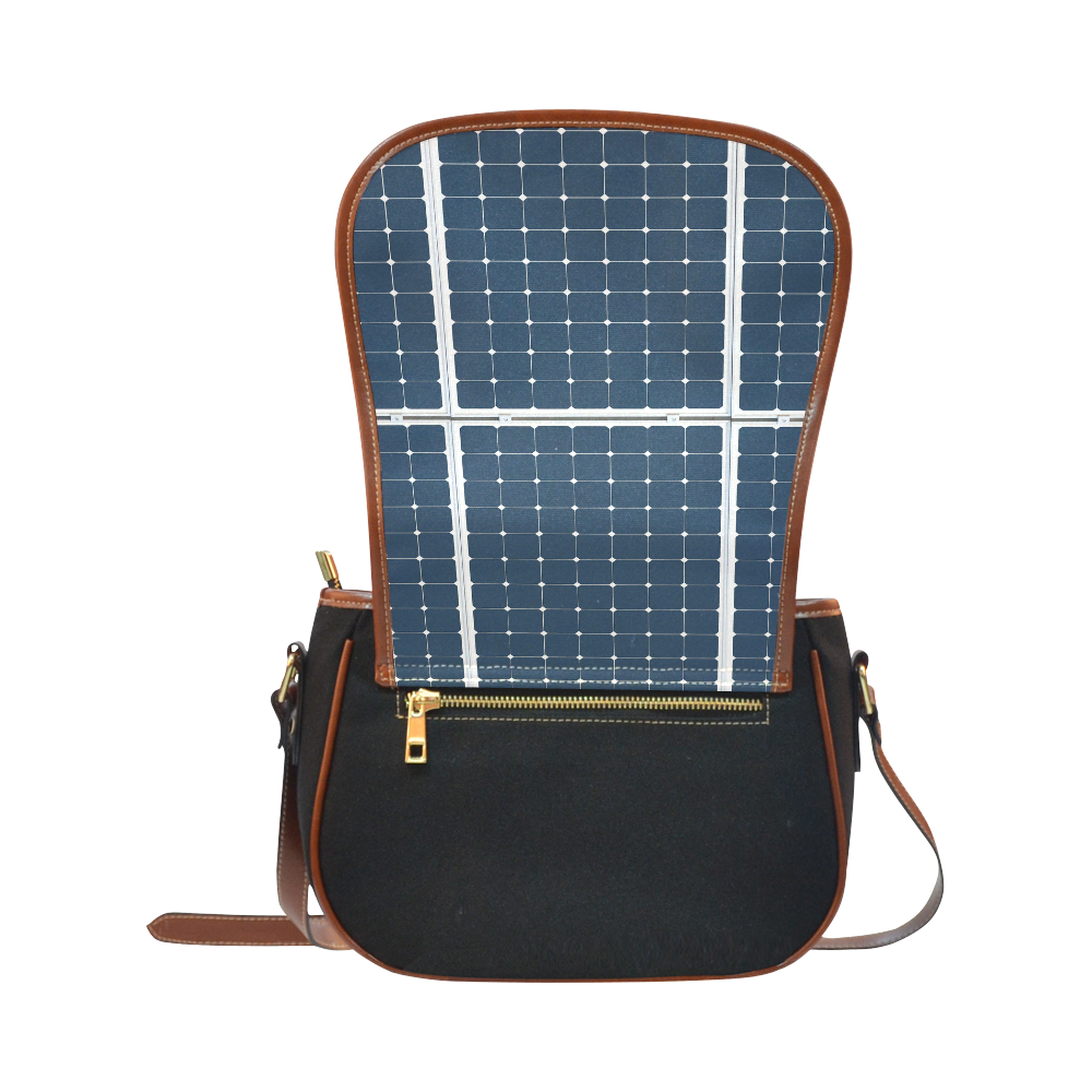 Solar Technology Power Panel Battery Energy Cell Saddle Bag/Small (Model 1649)(Flap Customization)