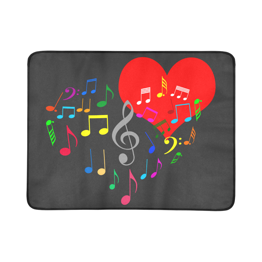 Singing Heart Red Song Color Music Love Romantic Beach Mat 78"x 60"