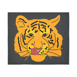 Funny Clever Cunning Wild Tiger Cat Animal Cute Cotton Linen Wall Tapestry 60"x 51"