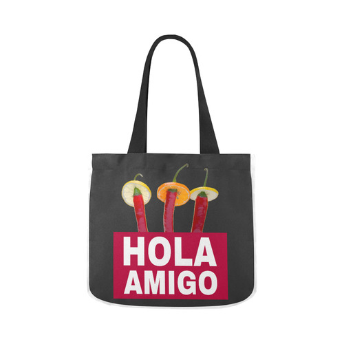 Hola Amigo Three Red Chili Peppers Friend Funny Canvas Tote Bag 02 Model 1603 (Two sides)