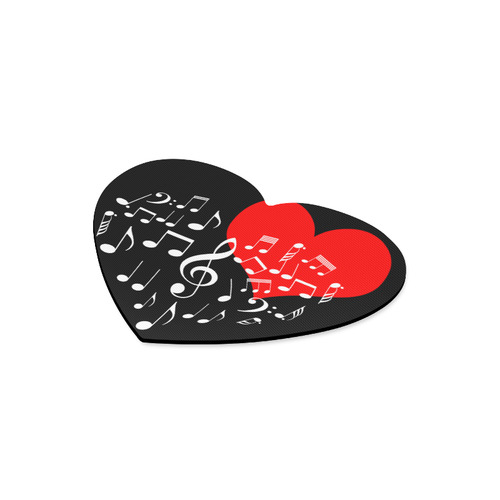 Singing Heart Red Note Music Love Romantic White Heart-shaped Mousepad