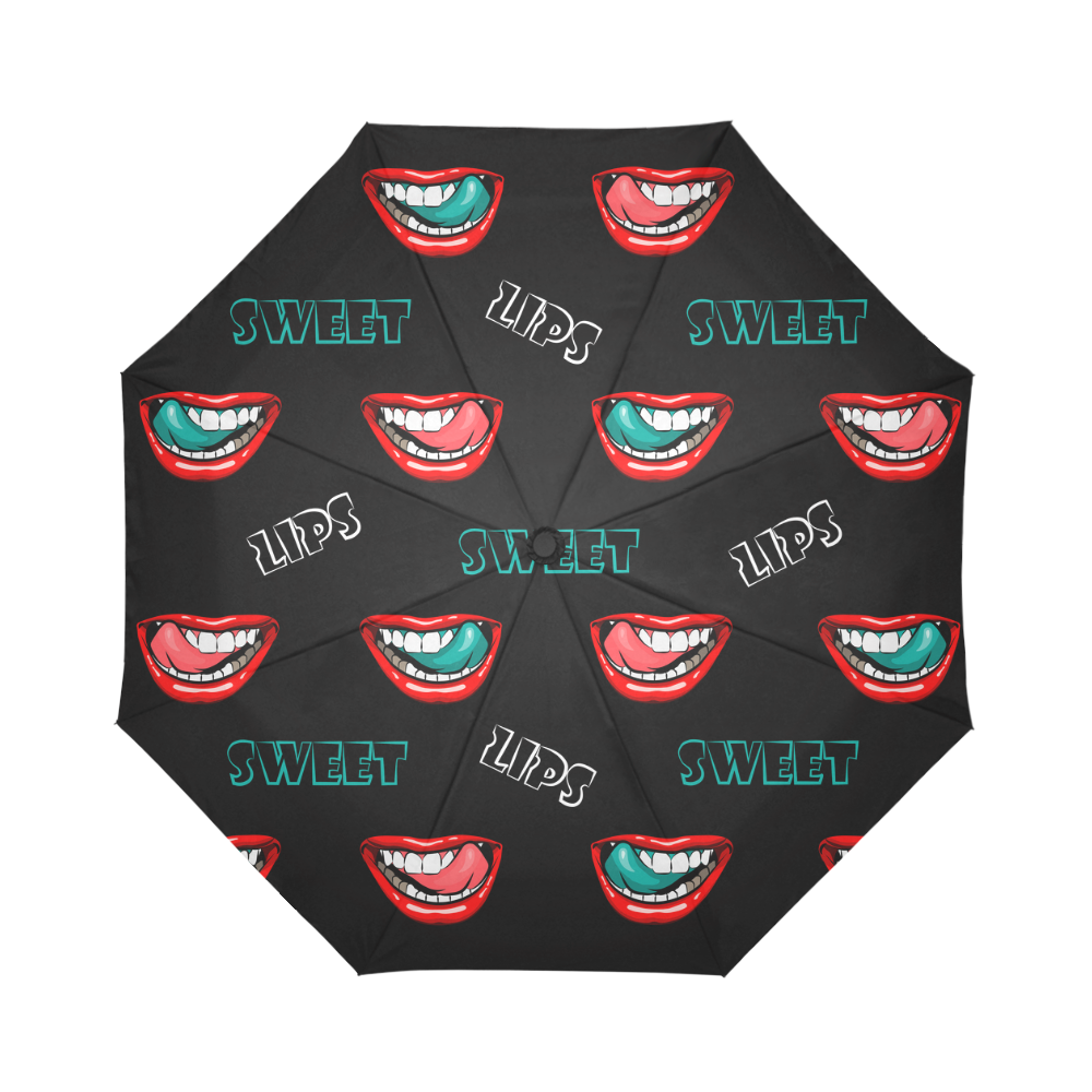 家居female lips pop art Auto-Foldable Umbrella (Model U04)