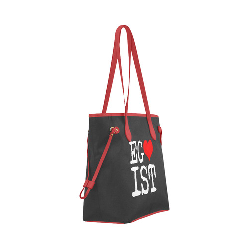 Egoist Red Heart White Funny Cool Laugh Chic Clover Canvas Tote Bag (Model 1661)