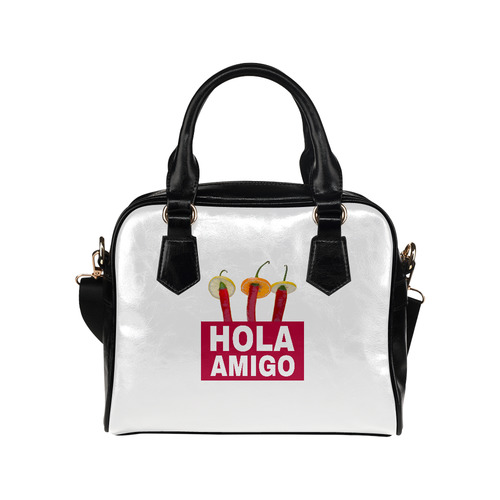 Hola Amigo Three Red Chili Peppers Friend Funny Shoulder Handbag (Model 1634)
