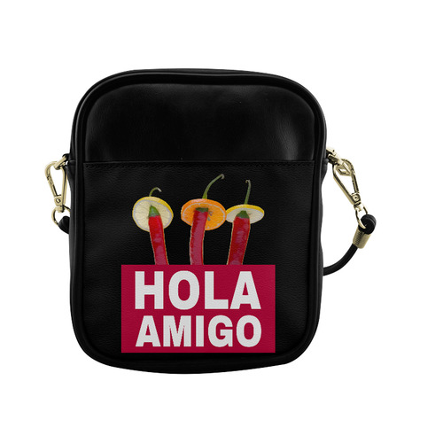 Hola Amigo Three Red Chili Peppers Friend Funny Sling Bag (Model 1627)