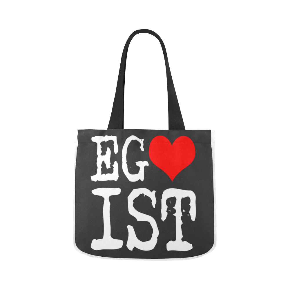 Egoist Red Heart White Funny Cool Laugh Chic Canvas Tote Bag 02 Model 1603 (Two sides)