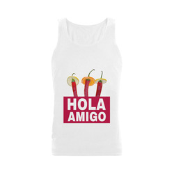 Hola Amigo Three Red Chili Peppers Friend Funny Men's Shoulder-Free Tank Top (Model T33)