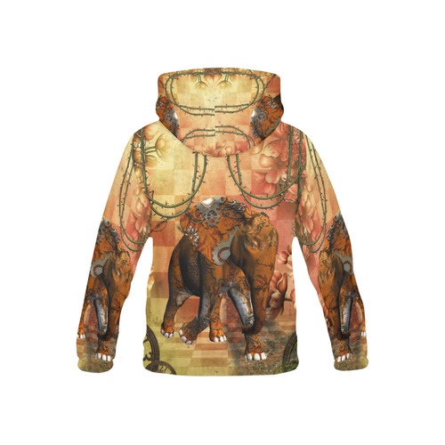 Steampunk, awesome steampunk elephant All Over Print Hoodie for Kid (USA Size) (Model H13)