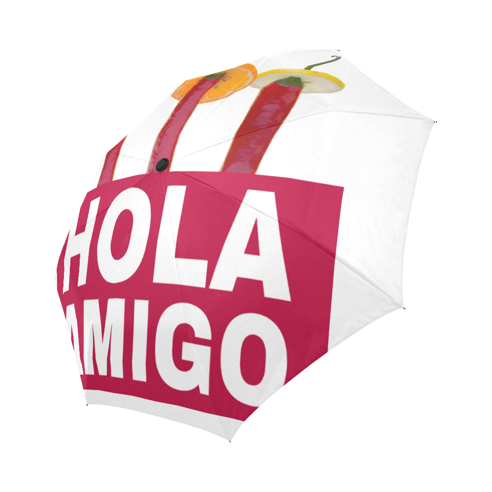 Hola Amigo Three Red Chili Peppers Friend Funny Auto-Foldable Umbrella (Model U04)