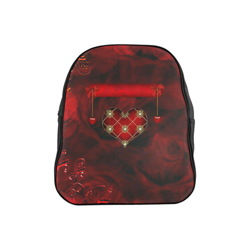 Beautiful heart School Backpack (Model 1601)(Small)